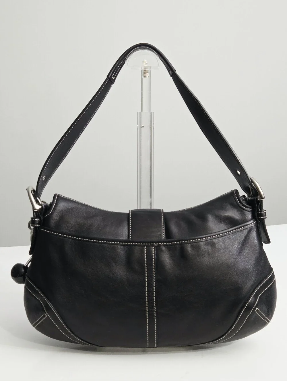 EXCELLENT COACH LARGE Y2K SOHO BUCKLE FLAP BAG BLACK 9248